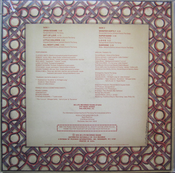 Kool & The Gang - Open Sesame | De-Lite Records (DEP-2023) - 2