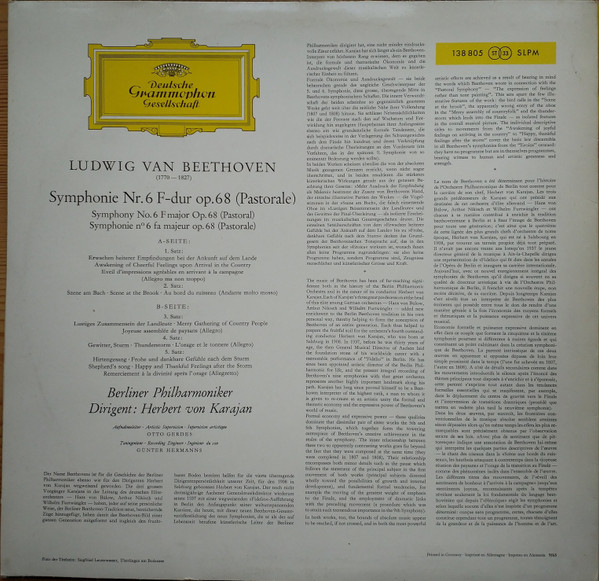 Ludwig van Beethoven - Berliner Philharmoniker , Herbert Von Karajan - »Pastorale« | Deutsche Grammophon (138 805 SLPM) - 2