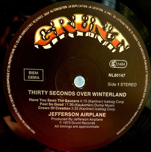 Jefferson Airplane - Thirty Seconds Over Winterland | Grunt (NL80147) - 3 Jefferson Airplane - Thirty Seconds Over Winterland | Grunt (NL80147) - 3