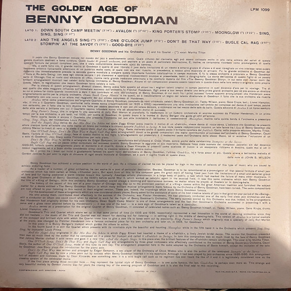 Benny Goodman And His Orchestra - The Golden Age Of Benny Goodman | RCA Italiana (LPM-1099) - 2 Benny Goodman And His Orchestra - The Golden Age Of Benny Goodman | RCA Italiana (LPM-1099) - 2