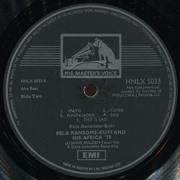 Fela Kuti And Africa 70 - Fela Fela Fela | His Master's Voice (HNLX 5033) - 4