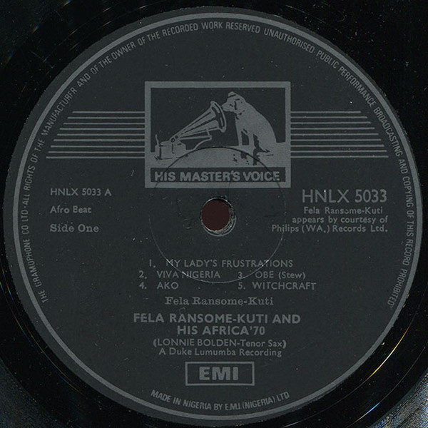 Fela Kuti And Africa 70 - Fela Fela Fela | His Master's Voice (HNLX 5033) - 3