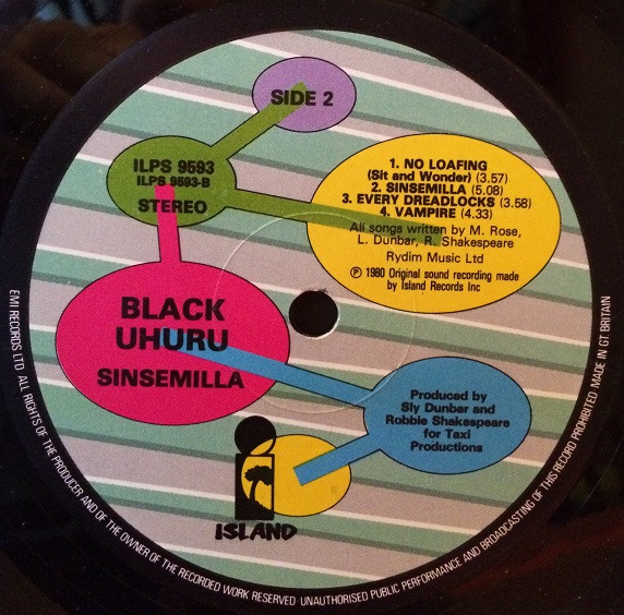 Black Uhuru - Sinsemilla | Island Records (ILPS 9593) - 4 Black Uhuru - Sinsemilla | Island Records (ILPS 9593) - 4
