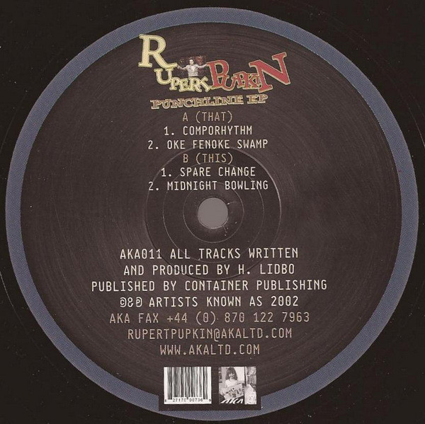 Rupert Pupkin - Punchline EP | Artists Known As (AKA Ltd) (AKA 011) - main