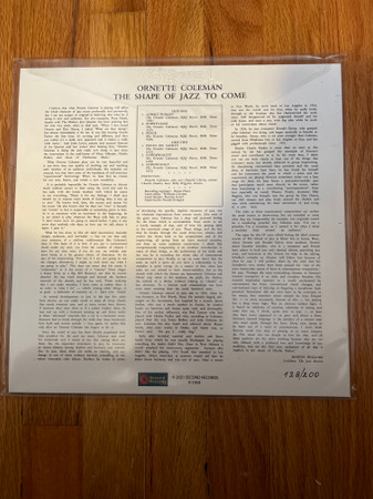 Ornette Coleman - The Shape Of Jazz To Come | Second Records (SRPD0005CV) - 3 Ornette Coleman - The Shape Of Jazz To Come | Second Records (SRPD0005CV) - 3