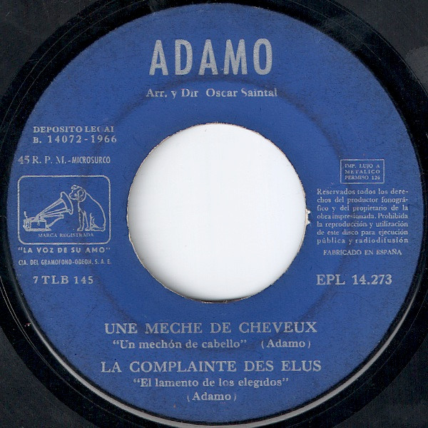Adamo - Une Meche De Cheveux | La Voz De Su Amo (EPL 14.273) - 3 Adamo - Une Meche De Cheveux | La Voz De Su Amo (EPL 14.273) - 3