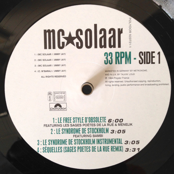 MC Solaar - Obsolète | Polydor (523 721-1) - 4 MC Solaar - Obsolète | Polydor (523 721-1) - 4