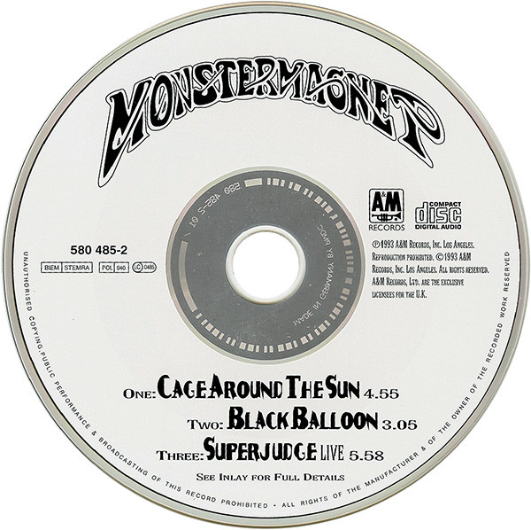 Monster Magnet - Cage Around The Sun | A&M Records (580 485-2) - 3