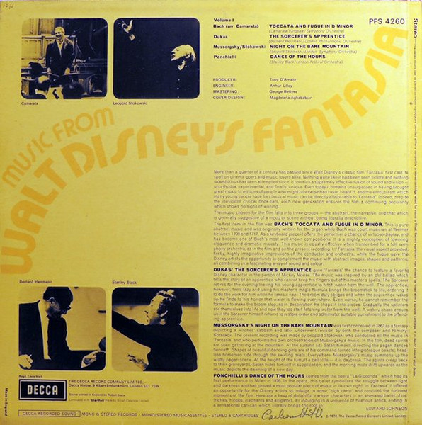 Leopold Stokowski , Tutti Camarata , Bernard Herrmann , Stanley Black - Music From Walt Disney's Fantasia | Decca (PFS 4260) - 2