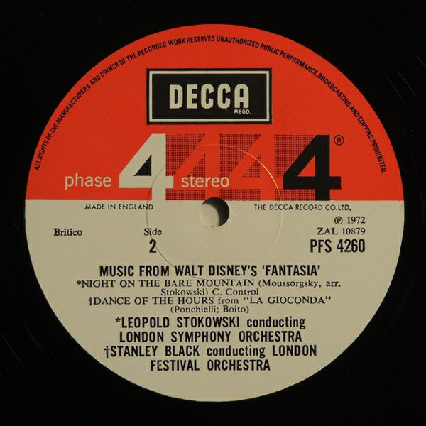 Leopold Stokowski , Tutti Camarata , Bernard Herrmann , Stanley Black - Music From Walt Disney's Fantasia | Decca (PFS 4260) - 4