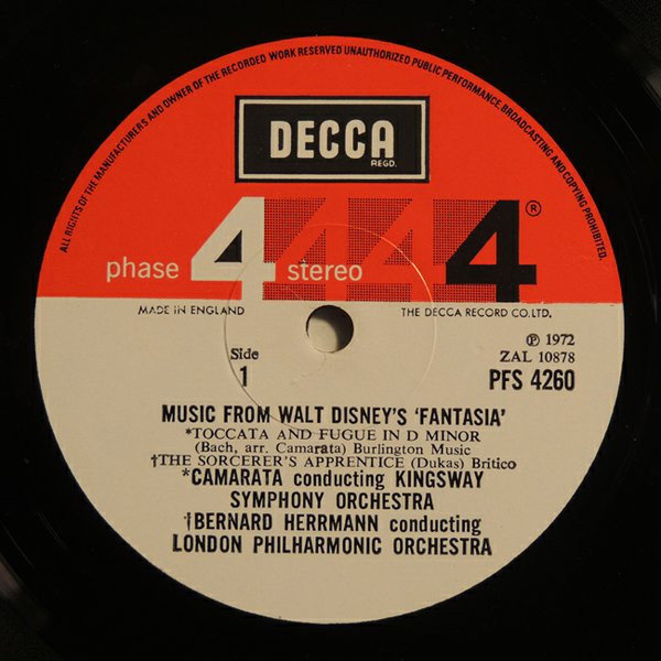 Leopold Stokowski , Tutti Camarata , Bernard Herrmann , Stanley Black - Music From Walt Disney's Fantasia | Decca (PFS 4260) - 3