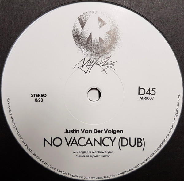 Justin Van Der Volgen - No Vacancy | My Rules (MR1007) - 2
