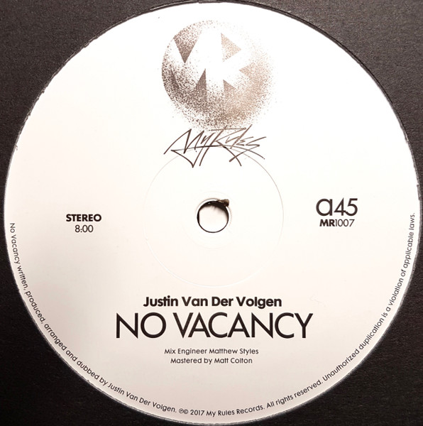 Justin Van Der Volgen - No Vacancy | My Rules (MR1007) - main