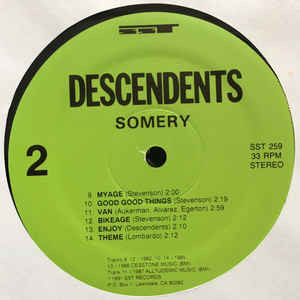 Descendents - Somery (2LP) [Vinyl] | SST Records (SST 259) - 4