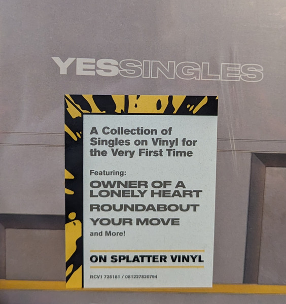 Yes - Yessingles (Yellow Translucent with Orange & Black Splatter Vinyl) [Vinyl] | Rhino Records (RCV1 725181) - 3