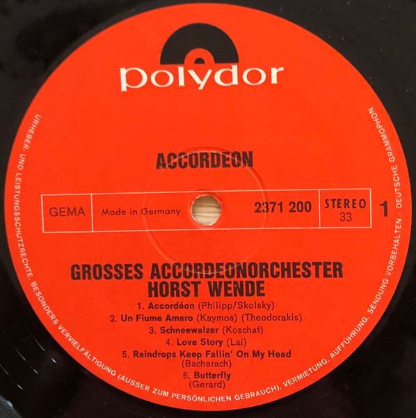 Horst Wende - Accordéon | Polydor (2371 200) - 3