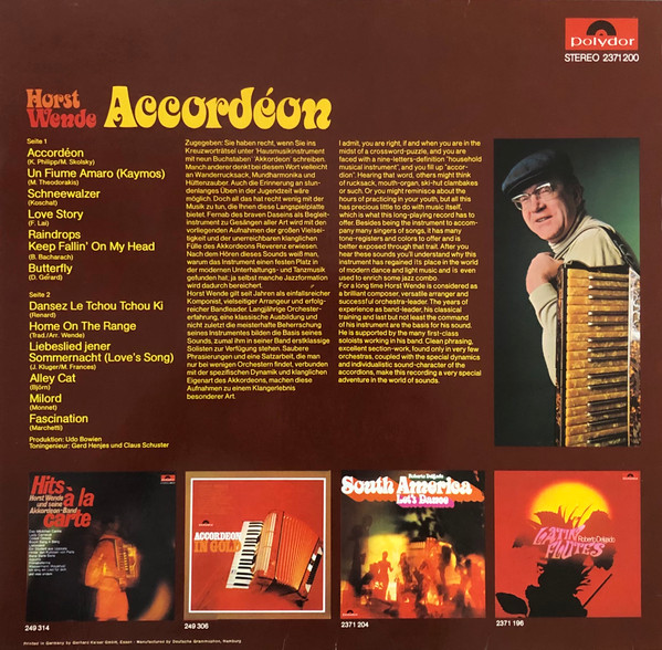 Horst Wende - Accordéon | Polydor (2371 200) - 2
