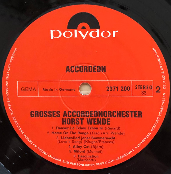 Horst Wende - Accordéon | Polydor (2371 200) - 4
