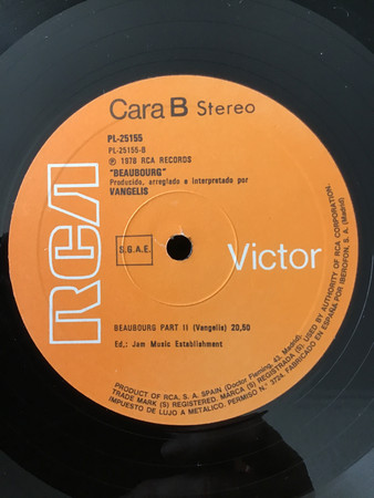 Vangelis - Beaubourg - Vinilo | RCA Victor (PL-25155) - 4