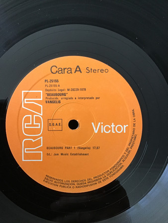 Vangelis - Beaubourg - Vinilo | RCA Victor (PL-25155) - 3