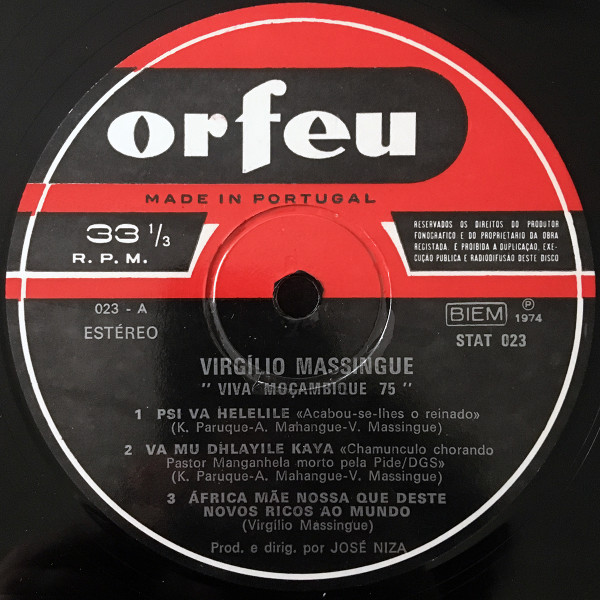 Virgílio Massingue - Viva Moçambique 75 | Orfeu (STAT 023) - 4 Virgílio Massingue - Viva Moçambique 75 | Orfeu (STAT 023) - 4