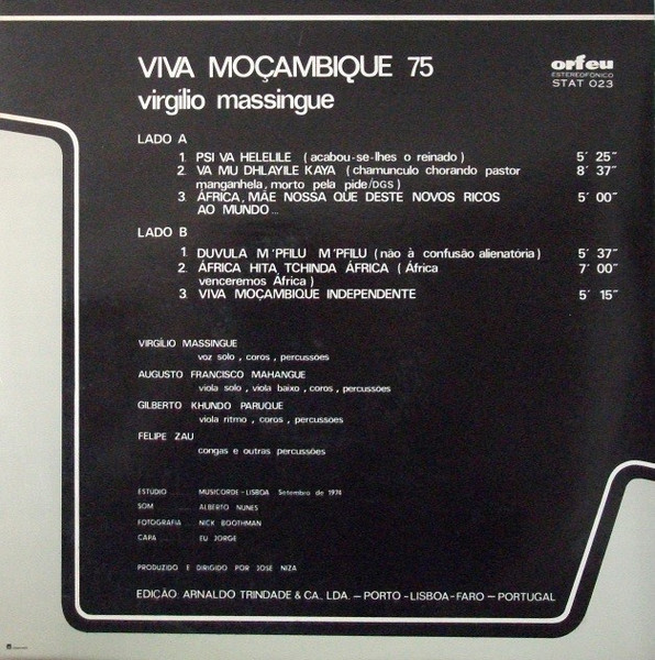 Virgílio Massingue - Viva Moçambique 75 | Orfeu (STAT 023) - 3 Virgílio Massingue - Viva Moçambique 75 | Orfeu (STAT 023) - 3