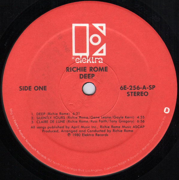 Richie Rome - Deep | Elektra (6E-256) - 3 Richie Rome - Deep | Elektra (6E-256) - 3
