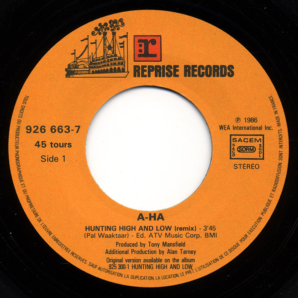 a-ha - Hunting High And Low (Remix) | Reprise Records (926 663-7) - 2 a-ha - Hunting High And Low (Remix) | Reprise Records (926 663-7) - 2