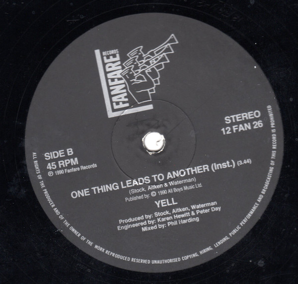 Yell! - One Thing Leads To Another | Fanfare Records (12 FAN 26) - 3