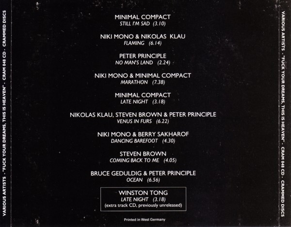 Various - Fuck Your Dreams, This Is Heaven | Crammed Discs (CRAM 048 CD) - 2