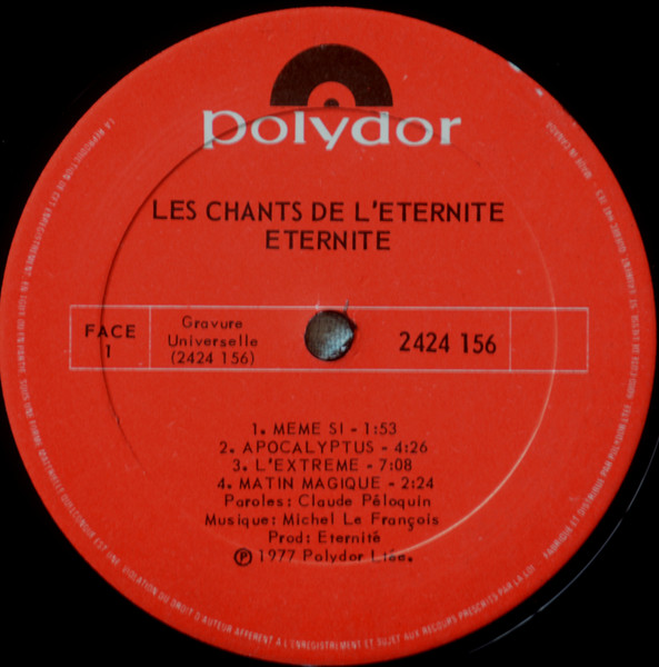 Eternité - Les Chants De L'Éternité | Polydor (2424 156) - 3