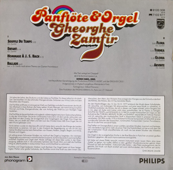 Gheorghe Zamfir - Panflöte & Orgel | Philips (9120 308) - 2