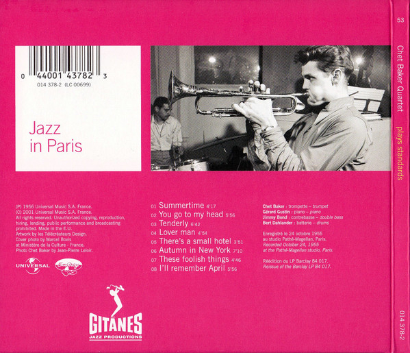 Chet Baker Quartet - Plays Standards | Gitanes Jazz Productions (014 378-2) - 2 Chet Baker Quartet - Plays Standards | Gitanes Jazz Productions (014 378-2) - 2