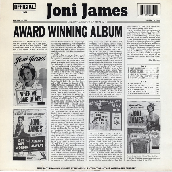 Joni James - Award Winning Album | Official (12006) - 2 Joni James - Award Winning Album | Official (12006) - 2