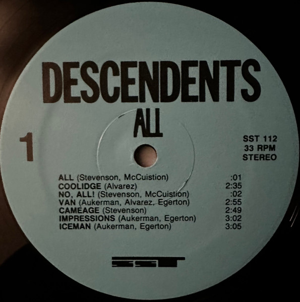 Descendents - All [Vinyl] | SST Records (SST 112) - 3
