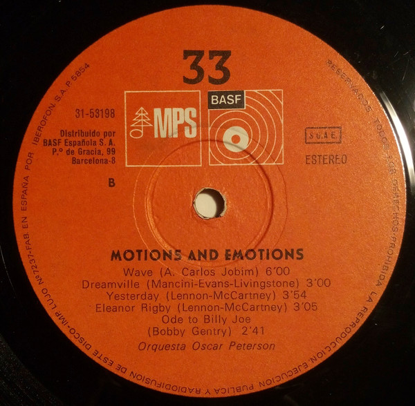 Oscar Peterson - Motions & Emotions | MPS Records (35 53 198)