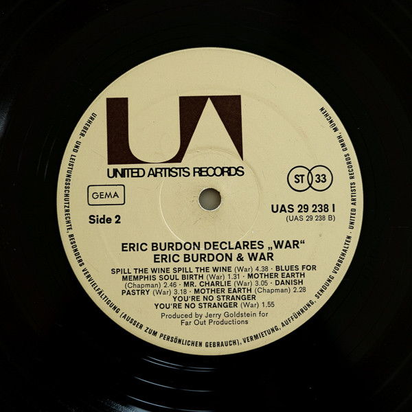 Eric Burdon & War - Eric Burdon Declares "War" | United Artists Records (UAS 29 238 I) - 4 Eric Burdon & War - Eric Burdon Declares "War" | United Artists Records (UAS 29 238 I) - 4