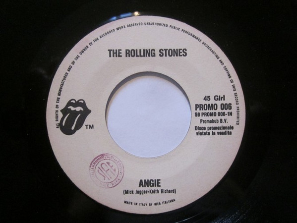 The Rolling Stones - Angie / Cherry Oh Baby | Rolling Stones Records (PROMO 006) - 3