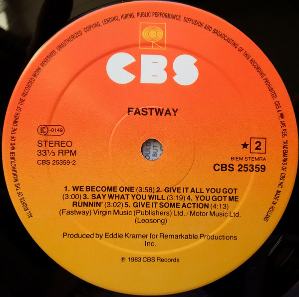 Fastway - Fastway | CBS (CBS 25359) - 4