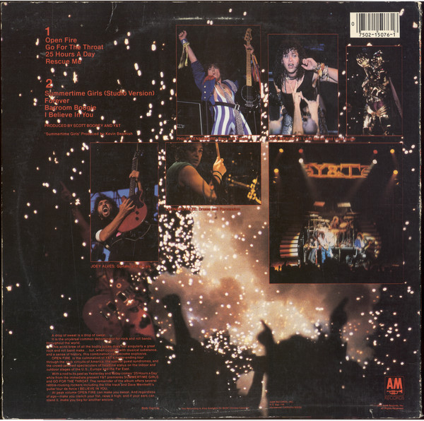 Y & T - Open Fire | A&M Records (SP-5076) - 2