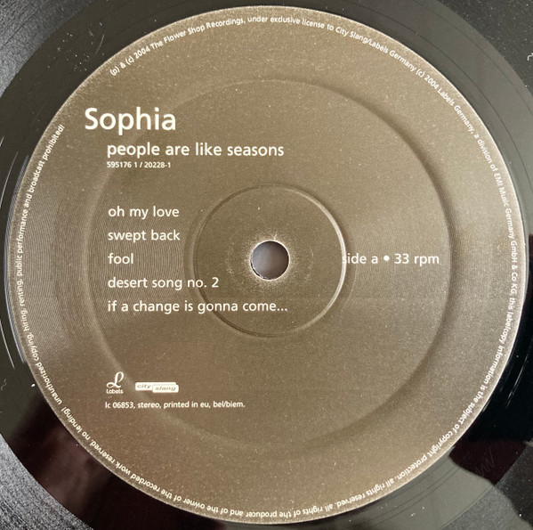 Sophia - People Are Like Seasons | City Slang (20228-1) - 3 Sophia - People Are Like Seasons | City Slang (20228-1) - 3