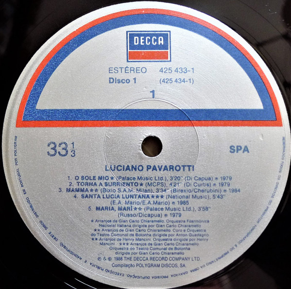 Luciano Pavarotti - As Mais Belas Canções Napolitanas | Decca (425 433-1) - 3