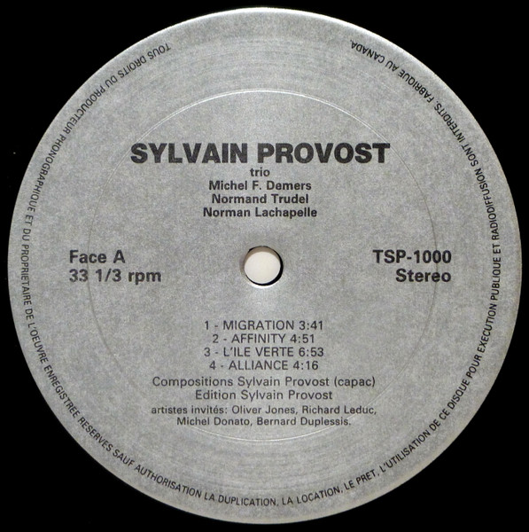 Sylvain Provost - Trio Sylvain Provost | Not On Label (TSP-1000) - 3