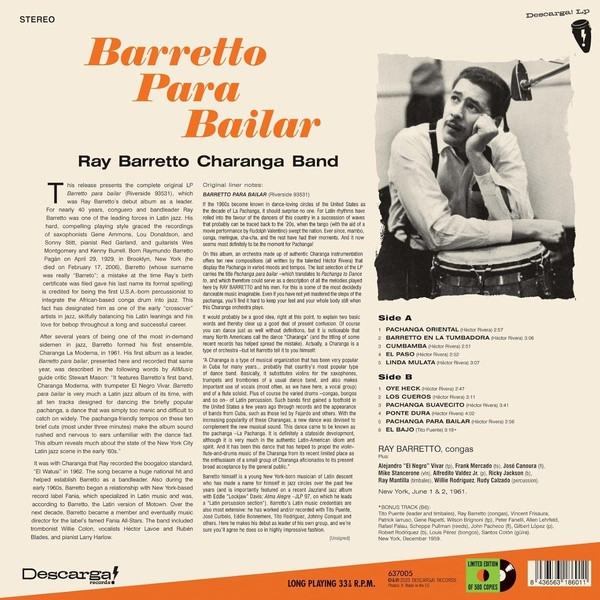 Ray Barretto Charanga Band - Barretto Para Bailar | Descarga! (637005) - 2