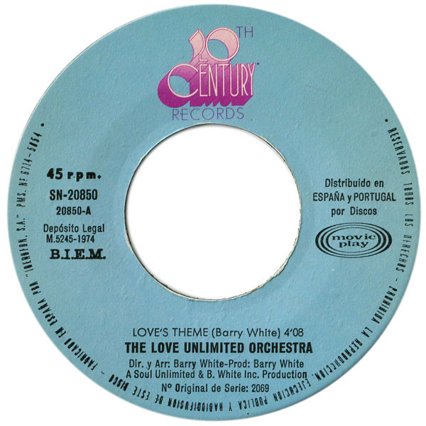 Love Unlimited Orchestra - Love's Theme | 20th Century Records (SN-20850) - 3 Love Unlimited Orchestra - Love's Theme | 20th Century Records (SN-20850) - 3