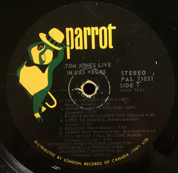 Tom Jones - Live In Las Vegas [Vinyl] | Parrot (PAS 71031) - 2