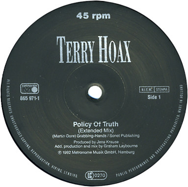 Terry Hoax - Policy Of Truth | Metronome (865 971-1) - 3
