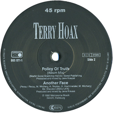 Terry Hoax - Policy Of Truth | Metronome (865 971-1) - 4