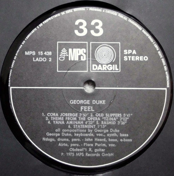 George Duke - Feel | MPS Records (MPS 15438) - 4