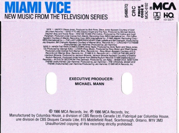 Various - Miami Vice II (New Music From The Television Series, "Miami Vice") | MCA Records (MCAC-6192) - 2